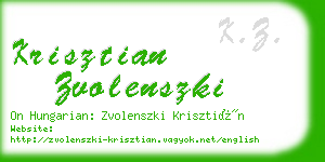 krisztian zvolenszki business card